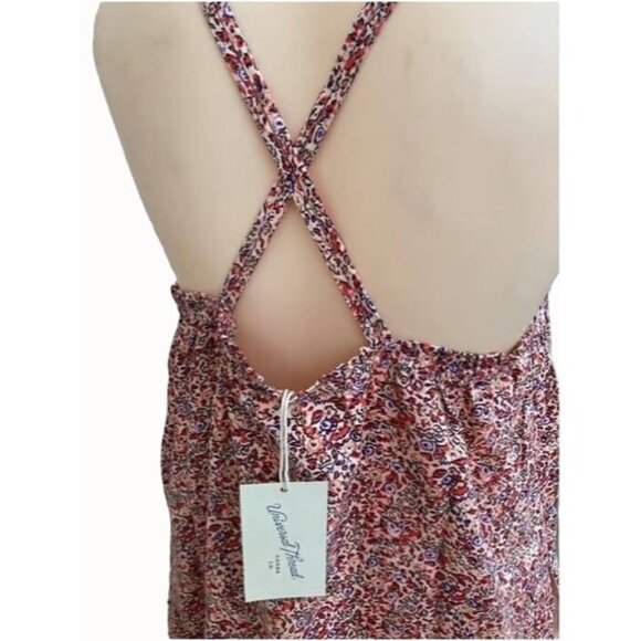Universal Thread Womens Mini Dress Criss Cross Back Short Pintuck Pink Floral M - Picture 5 of 8